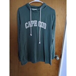 Cuffy's Men's Cape Cod Green Lightweight Hoodie Size Large Outdoor Beach Hampton